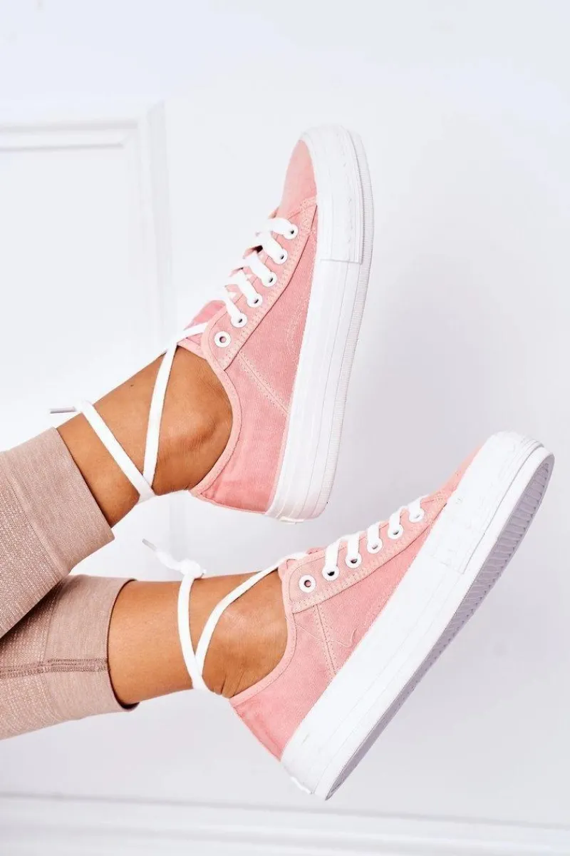 Sale Lee Cooper Damskie Tenisówki Na Platformie LCW-21-31-0125L Koralowe