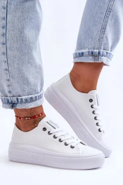 Sale Big Star Shoes Damskie Tenisówki Na Platformie Big Star LL274A177 Białe