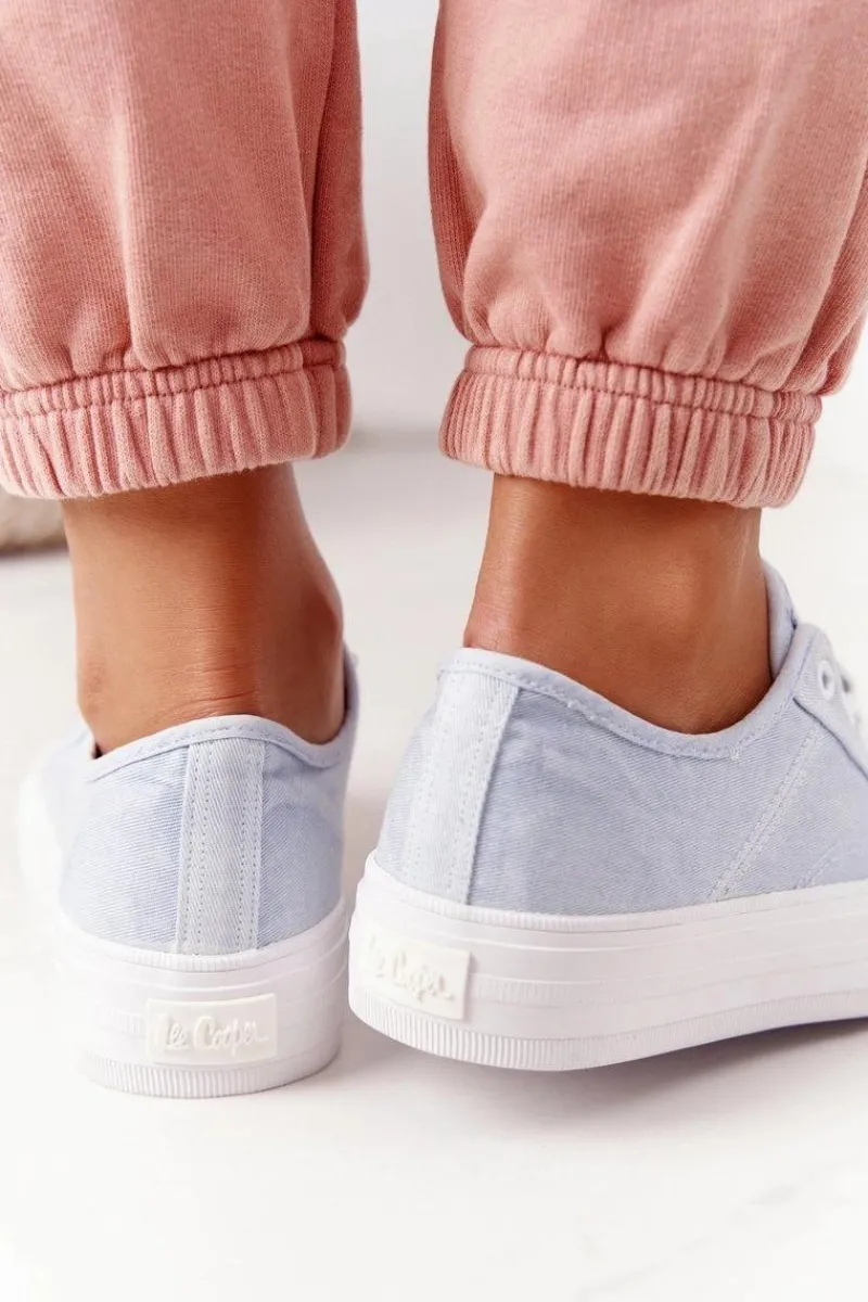 Best Damskie Tenisówki Na Platformie LCW-21-31-0123L Niebieskie Damskie Trampki Damskie Niskie