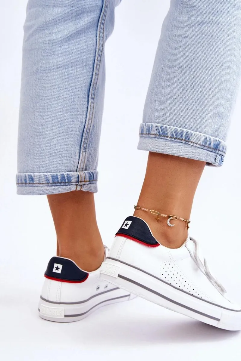 Best Damskie Tenisówki Na Rzepy Big Star LL274A207 Białe Damskie Trampki Damskie Big Star|Trampki Damskie Niskie