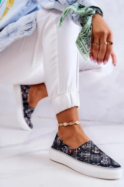 Trampki Damskie Slip-On>Big Star Shoes Damskie Tenisówki Slip On Memory Foam Big Star JJ276012 Czarne