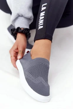 New Big Star Shoes Damskie Tenisówki Slip-on Big Star FF274A607 Szare