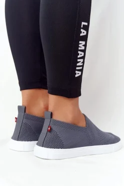 New Big Star Shoes Damskie Tenisówki Slip-on Big Star FF274A607 Szare