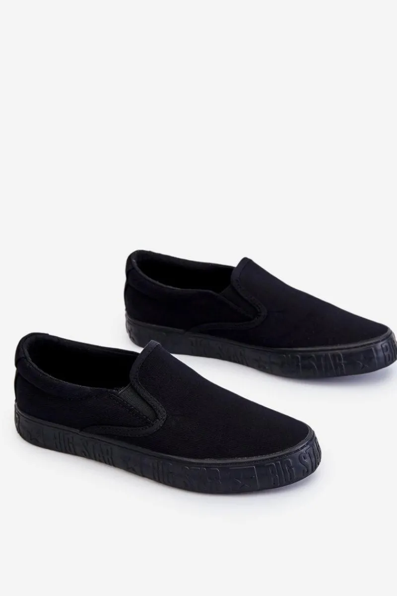 Sale Big Star Shoes Damskie Tenisówki Slip-On Big Star LL274392 Czarne