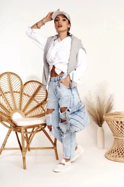 Damskie Tenisówki Slip-on Big Star FF274219 Białe Damskie Trampki Damskie Slip-On|Trampki Damskie Big Star