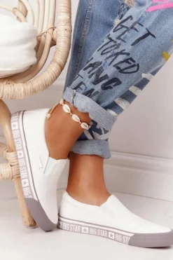 Trampki Damskie Slip-On|Trampki Damskie Big Star>Big Star Shoes Damskie Tenisówki Slip-on Big Star HH274007 Białe