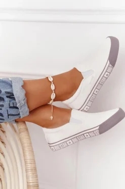 Trampki Damskie Slip-On|Trampki Damskie Big Star>Big Star Shoes Damskie Tenisówki Slip-on Big Star HH274007 Białe