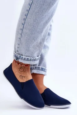 Hot Evento Damskie Tenisówki Slip-On Granatowe Versali