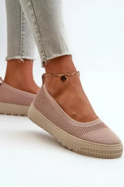 Hot Evento Damskie Tenisówki Slip-on Na Platformie Różowe Pimadea