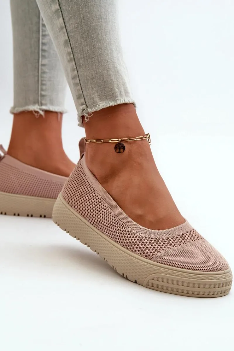 Hot Evento Damskie Tenisówki Slip-on Na Platformie Różowe Pimadea