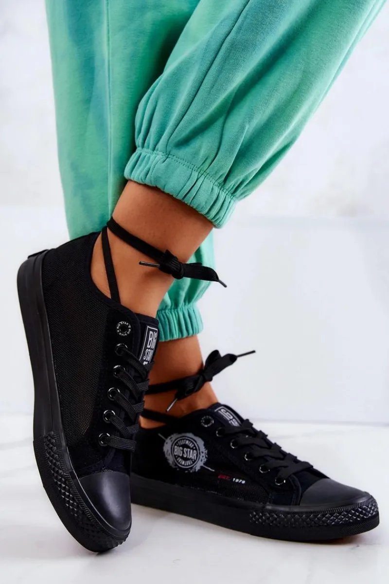 Big Star Shoes Damskie Tenisówki Trampki BIG STAR JJ274A256 Czarne Czarny