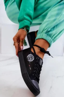 Big Star Shoes Damskie Tenisówki Trampki BIG STAR JJ274A256 Czarne Czarny