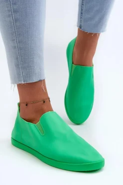 Online Damskie Tenisówki Trampki Slip-On Zielone Lovinia Damskie Trampki Damskie Slip-On|Trampki Damskie Niskie