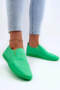 Online Damskie Tenisówki Trampki Slip-On Zielone Lovinia Damskie Trampki Damskie Slip-On|Trampki Damskie Niskie