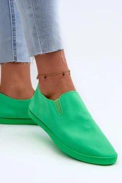 Online Damskie Tenisówki Trampki Slip-On Zielone Lovinia Damskie Trampki Damskie Slip-On|Trampki Damskie Niskie