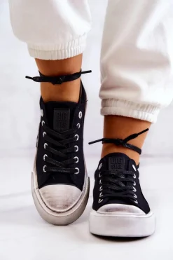 Outlet Big Star Shoes Damskie Tenisówki Trampki BIG STAR JJ274354 Czarno-Białe