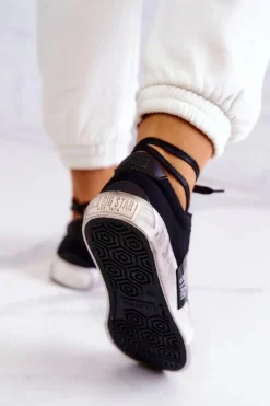 Outlet Big Star Shoes Damskie Tenisówki Trampki BIG STAR JJ274354 Czarno-Białe
