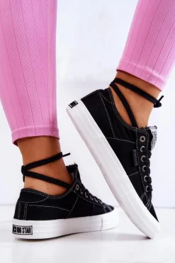 Hot Big Star Shoes Damskie Tenisówki Trampki BIG STAR JJ274098 Czarne