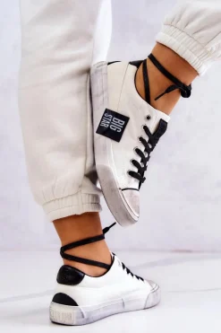 Hot Big Star Shoes Damskie Tenisówki Trampki BIG STAR JJ274350 Biało-Czarne