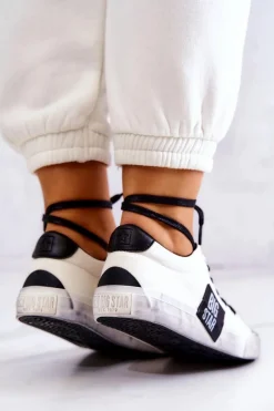 Hot Big Star Shoes Damskie Tenisówki Trampki BIG STAR JJ274350 Biało-Czarne