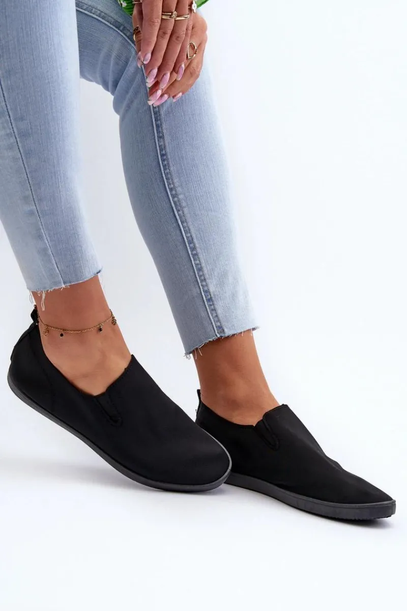 Boto Damskie Tenisówki Trampki Slip-On Czarne Lovinia Czarny