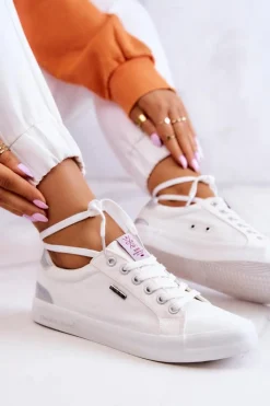 Trampki Damskie Cross Jeans|Trampki Damskie Niskie></noscript>Cross Jeans Damskie Tenisówki Wiązane JJ2R4038C Białe