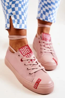 Discount Big Star Shoes Damskie Trampki Big Star JJ274167 Różowe Różowy