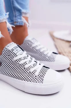 Best Big Star Shoes Damskie Trampki Big Star W Kratkę Białe DD274035