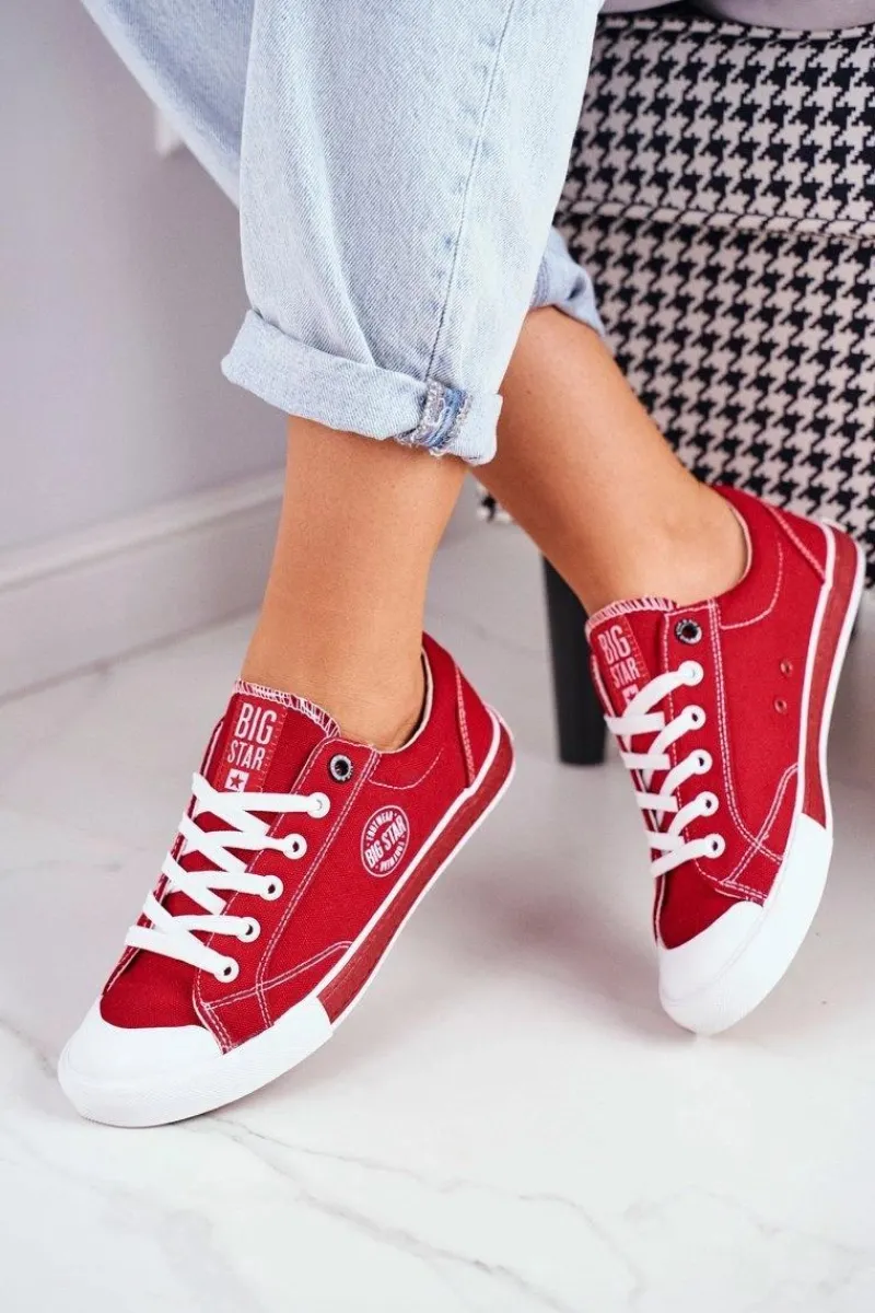 Trampki Damskie Big Star|Trampki Damskie Niskie>Big Star Shoes Damskie Trampki Big Star Czerwone FF274226