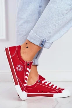Trampki Damskie Big Star|Trampki Damskie Niskie>Big Star Shoes Damskie Trampki Big Star Czerwone FF274226