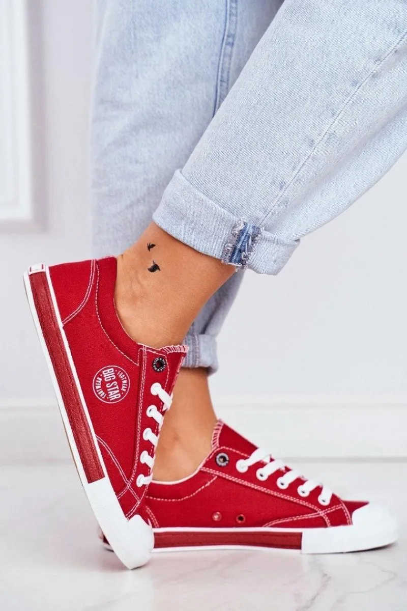Trampki Damskie Big Star|Trampki Damskie Niskie>Big Star Shoes Damskie Trampki Big Star Czerwone FF274226
