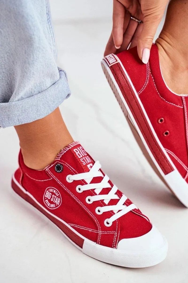 Trampki Damskie Big Star|Trampki Damskie Niskie>Big Star Shoes Damskie Trampki Big Star Czerwone FF274226
