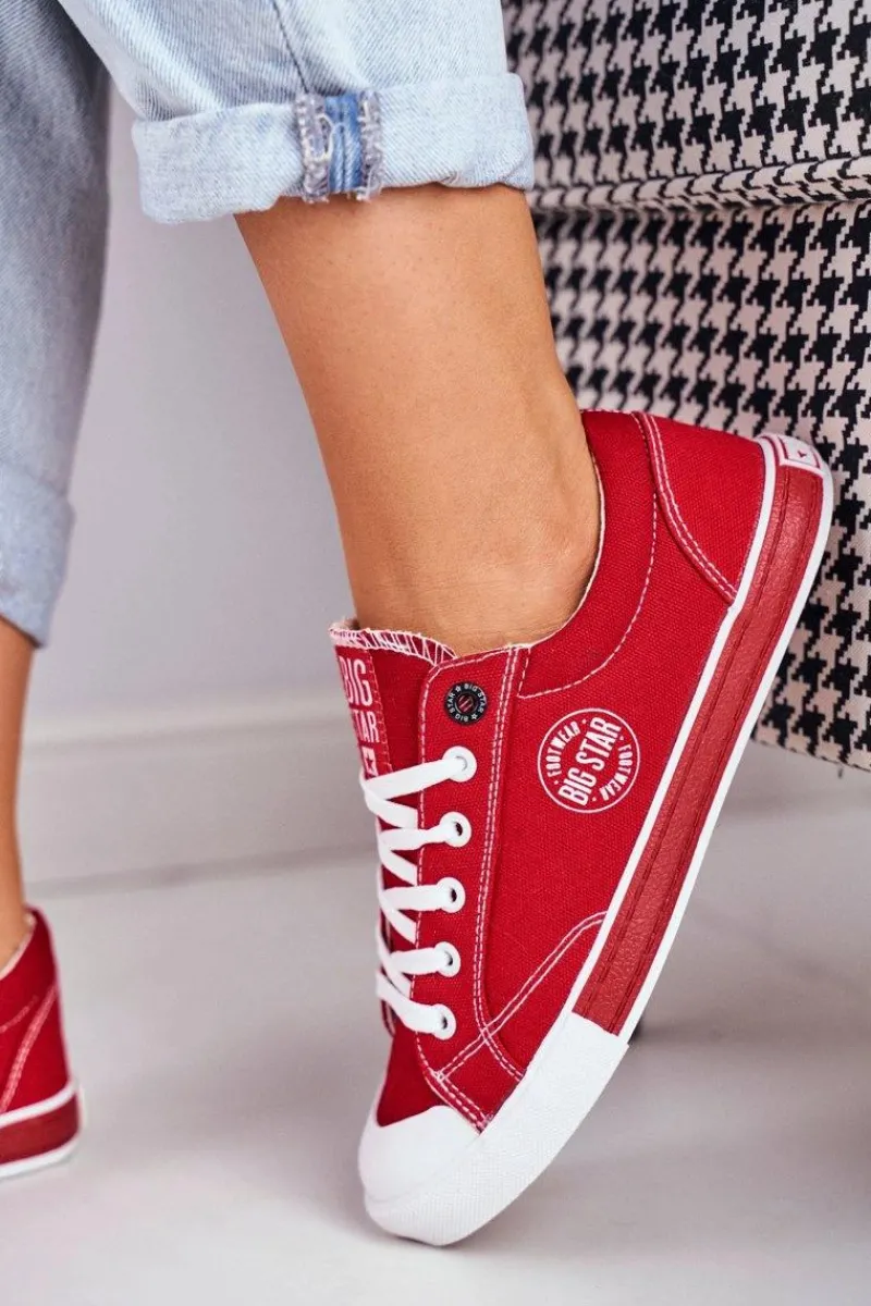 Trampki Damskie Big Star|Trampki Damskie Niskie>Big Star Shoes Damskie Trampki Big Star Czerwone FF274226