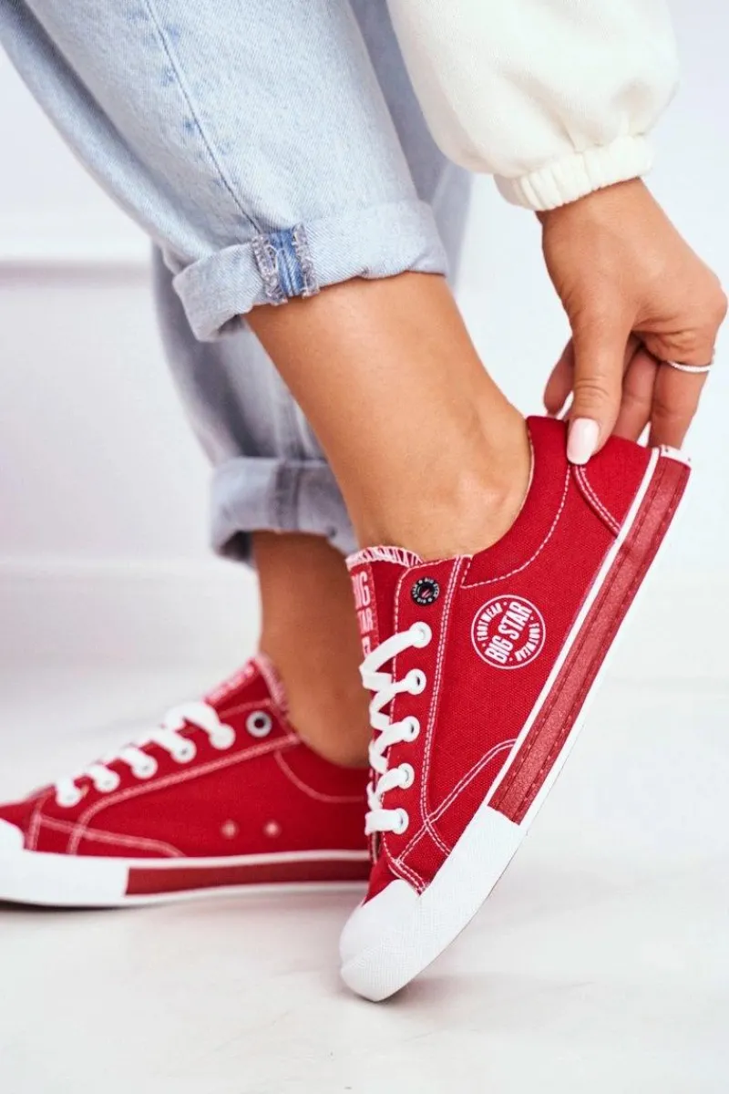 Trampki Damskie Big Star|Trampki Damskie Niskie>Big Star Shoes Damskie Trampki Big Star Czerwone FF274226