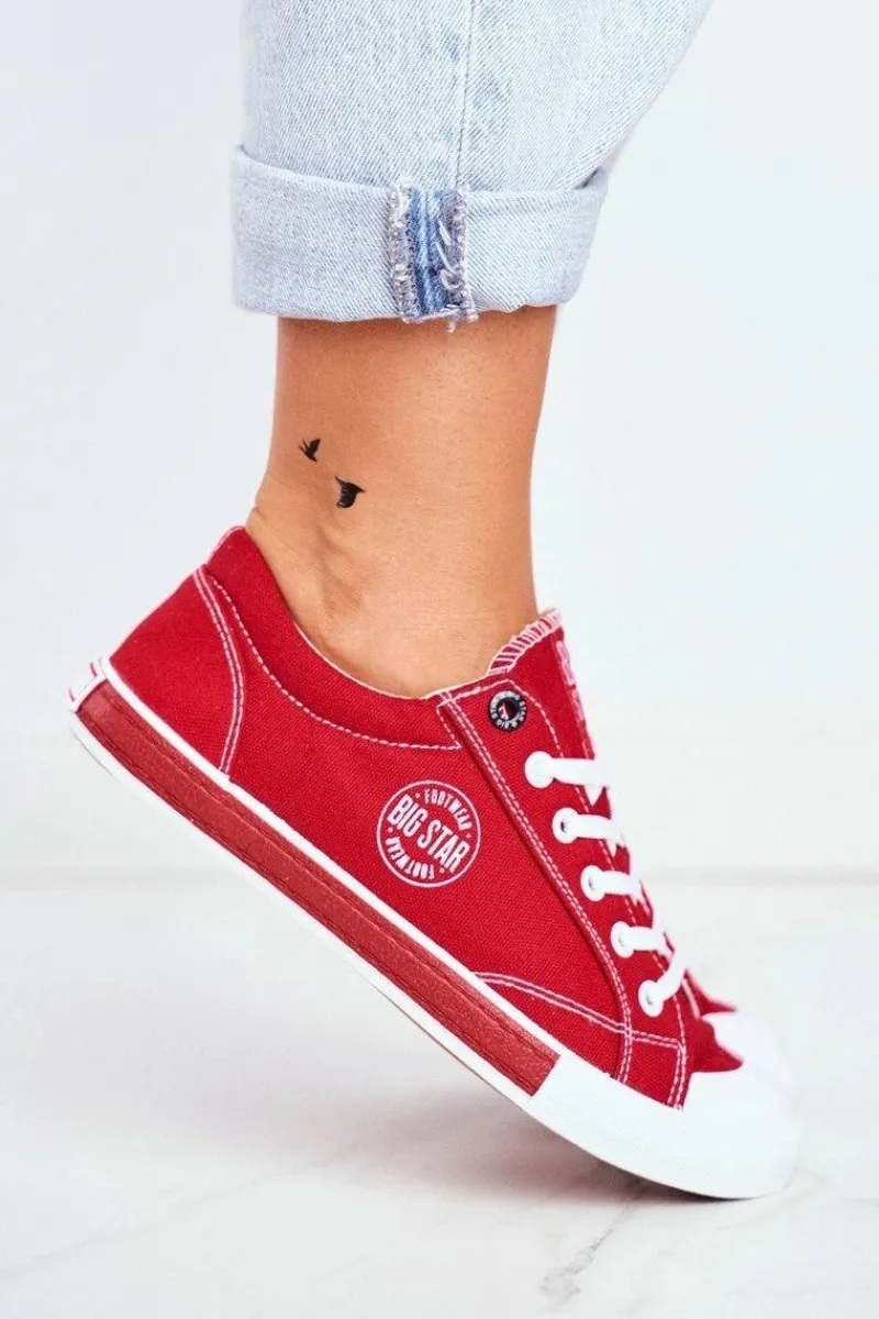 Trampki Damskie Big Star|Trampki Damskie Niskie>Big Star Shoes Damskie Trampki Big Star Czerwone FF274226