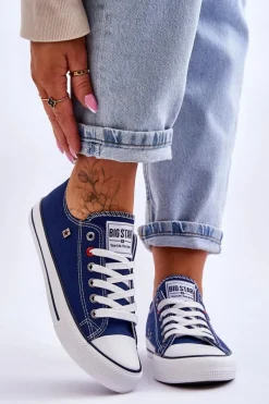 Online Big Star Shoes Damskie Trampki Big Star T274021 Granatowe