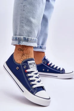 Online Big Star Shoes Damskie Trampki Big Star T274021 Granatowe