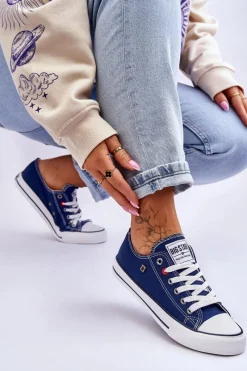 Online Big Star Shoes Damskie Trampki Big Star T274021 Granatowe