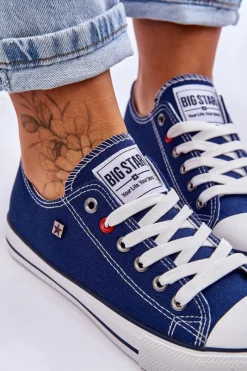 Online Big Star Shoes Damskie Trampki Big Star T274021 Granatowe