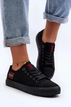Best Damskie Trampki BIG STAR HH274133 Czarne Damskie Trampki Damskie Big Star|Trampki Damskie Niskie