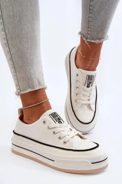 Best Damskie Trampki Big Star NN274205 Białe Damskie Trampki Damskie Big Star|Big Star