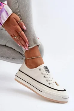 Best Damskie Trampki Big Star NN274205 Białe Damskie Trampki Damskie Big Star|Big Star