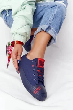 New Damskie Trampki BIG STAR HH274676 Granatowe Damskie Trampki Damskie Big Star|Trampki Damskie Niskie