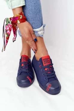 New Damskie Trampki BIG STAR HH274676 Granatowe Damskie Trampki Damskie Big Star|Trampki Damskie Niskie