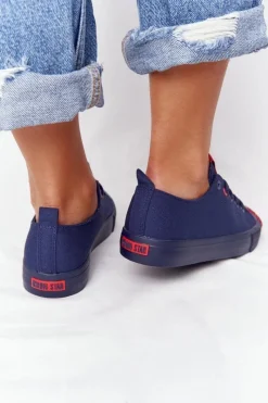 New Damskie Trampki BIG STAR HH274676 Granatowe Damskie Trampki Damskie Big Star|Trampki Damskie Niskie