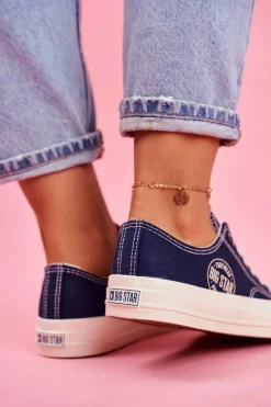 New Big Star Shoes Damskie Trampki Big Star Granatowe FF274125