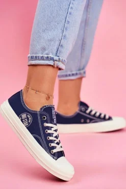 New Big Star Shoes Damskie Trampki Big Star Granatowe FF274125