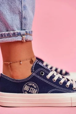 New Big Star Shoes Damskie Trampki Big Star Granatowe FF274125