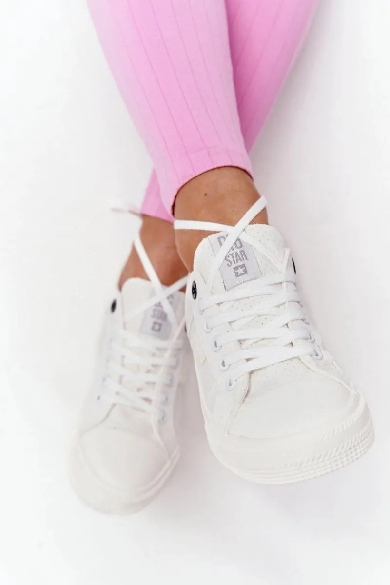 Outlet Big Star Shoes Damskie Trampki BIG STAR HH274017 Białe