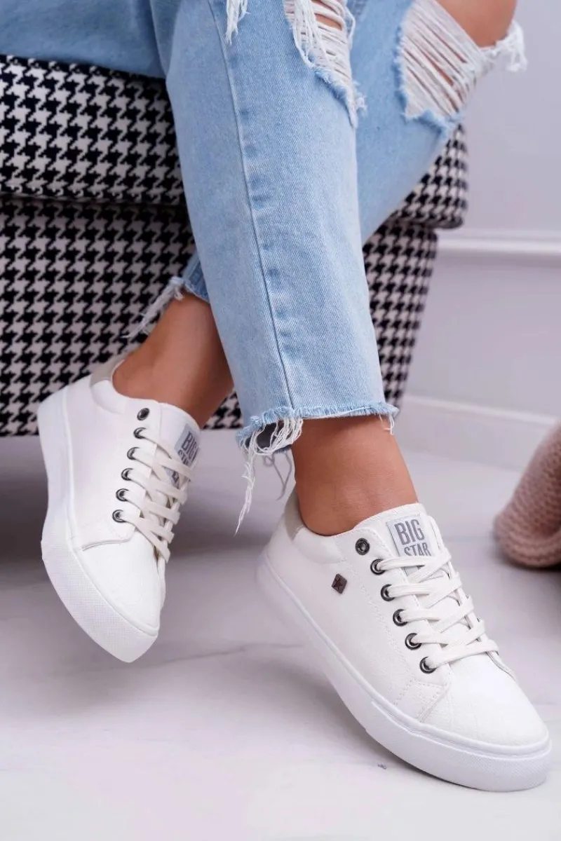 Trampki Damskie Big Star|Trampki Damskie Niskie>Big Star Shoes Damskie Trampki Big Star Białe BB274033